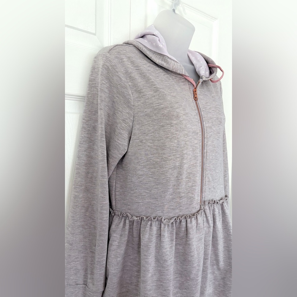 Matilda Jane Women’s Jacket Lookin Good Hoodie Ruffle Peplum Terry Zip Up size S - Picture 3 of 13